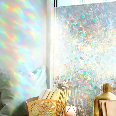 Pellicola adesiva per finestre effetto arcobaleno 3D