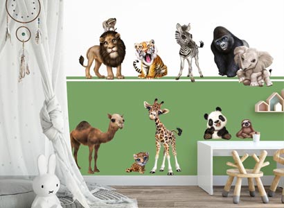 Adesivi murali animali della giungla