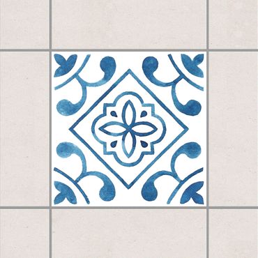 Adesivo per piastrelle - Pattern Blue White Series No.2 10cm x 10cm