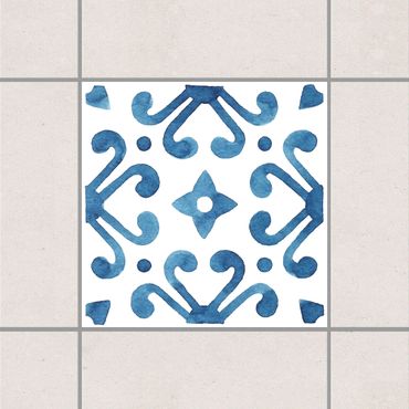 Adesivo per piastrelle - Pattern Blue White Series No.7 10cm x 10cm
