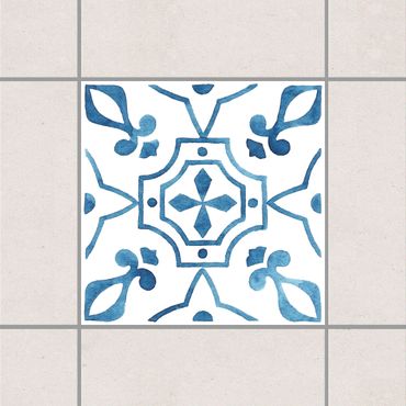 Adesivo per piastrelle - Pattern Blue White Series No.9 10cm x 10cm