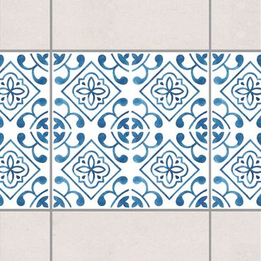 Bordo adesivo per piastrelle - Blue White Pattern Series No.2 10cm x 10cm