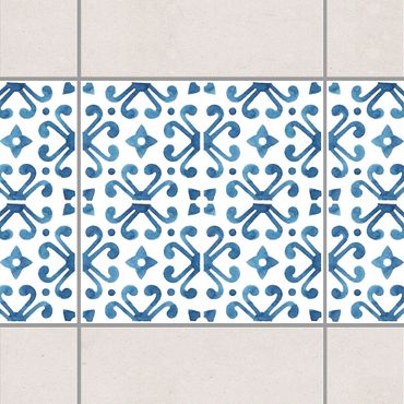 Bordo adesivo per piastrelle - Blue White Pattern Series No.7 10cm x 10cm
