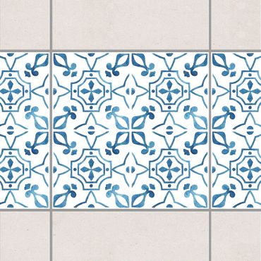 Bordo adesivo per piastrelle - Blue White Pattern Series No.9 10cm x 10cm