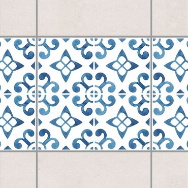 Bordo adesivo per piastrelle - Blue White Pattern Series No.5 20cm x 20cm