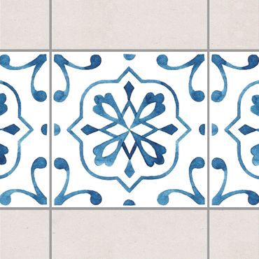 Bordo adesivo per piastrelle - Pattern Blue White Series No.4 20cm x 20cm
