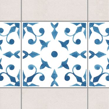 Bordo adesivo per piastrelle - Pattern Blue White Series No.6 20cm x 20cm