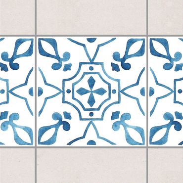 Bordo adesivo per piastrelle - Pattern Blue White Series No.9 20cm x 20cm