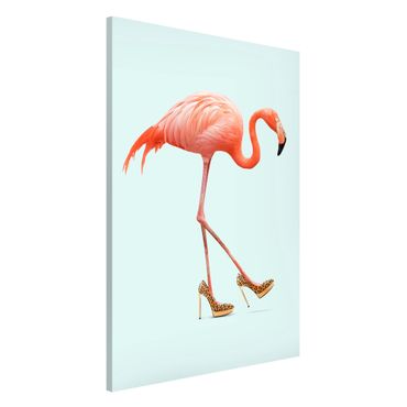 Lavagna magnetica - Flamingo con tacchi alti - Formato verticale 2:3