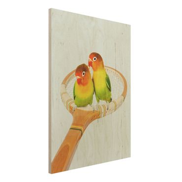 Stampa su legno - Tennis Con Uccelli - Verticale 4:3