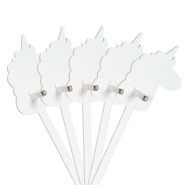 Set unicorno bianco da colorare/decorare con adesivi - Cavallo con bastone FOLDZILLA