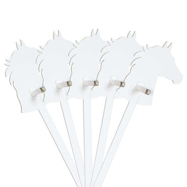 Set cavallo bianco da colorare/decorare con adesivi - Cavallo con bastone FOLDZILLA