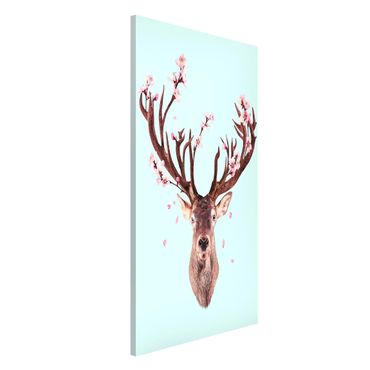 Lavagna magnetica - Cervo con Cherry Blossoms - Formato verticale 4:3