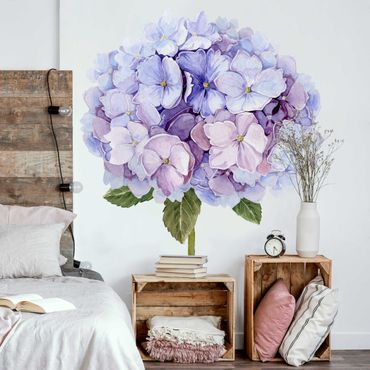 Adesivo murale - Acquerello Hydrangea blu Bloom XXL