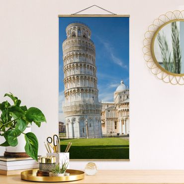 Quadro su tessuto con stecche per poster - La torre pendente di Pisa - Verticale 2:1