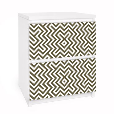 Carta adesiva per mobili IKEA - Malm Cassettiera 2xCassetti - Geometric Design Brown