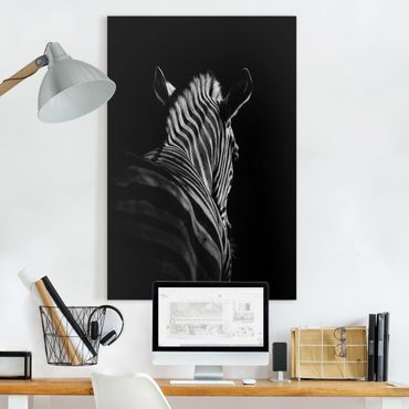 Stampa su tela - Scuro silhouette zebra - Verticale 2:3