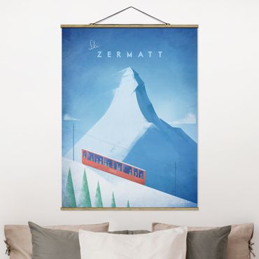 Foto su tessuto da parete con bastone - Poster di viaggio - Zermatt - Verticale 4:3