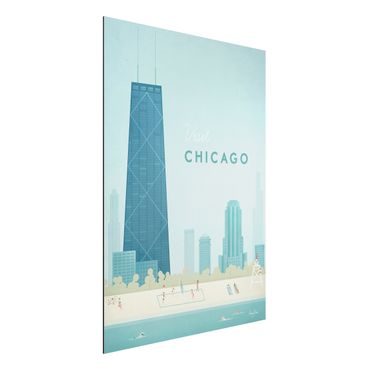 Stampa su alluminio - Poster viaggio - Chicago - Verticale 4:3