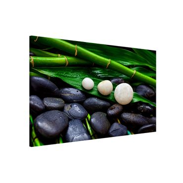 Lavagna magnetica - Verde bambù con Pietre Zen - Formato orizzontale 3:2