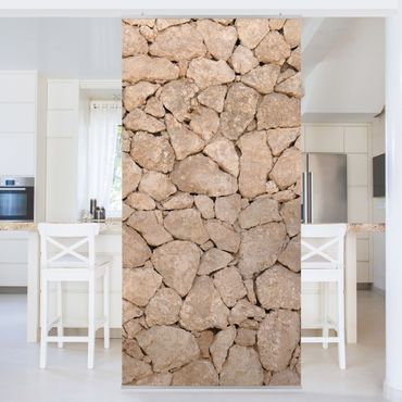 Tenda a pannello Apulia Stone Wall - Old stone wall of large stones 250x120cm