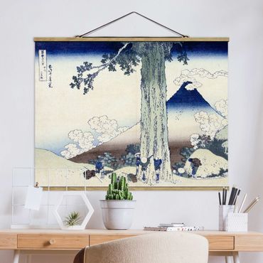 Foto su tessuto da parete con bastone - Katsushika Hokusai - Mishima Pass Kai Provincia - Orizzontale 3:4