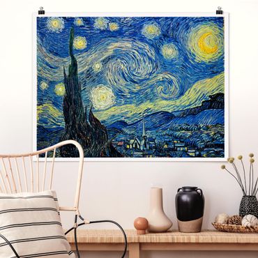 Poster - Vincent Van Gogh - Notte stellata - Orizzontale 3:4