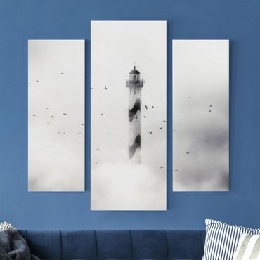 Stampa su tela 3 parti - Lighthouse In The Fog - Trittico da galleria