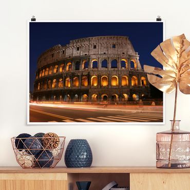 Poster - Colosseo a Roma di notte - Orizzontale 3:4