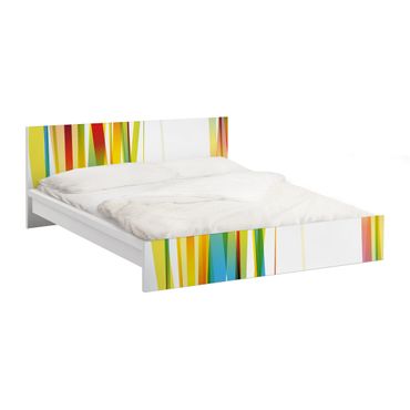 Carta adesiva per mobili IKEA - Malm Letto basso 140x200cm Rainbow Stripes