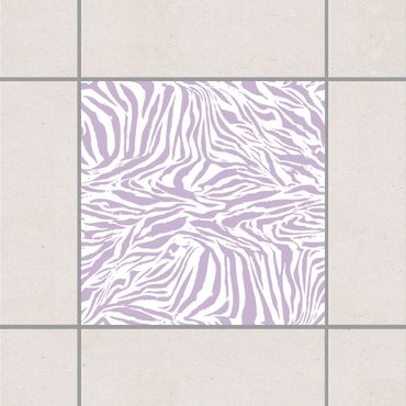 Adesivo per piastrelle - Zebra Design Lavender 10cm x 10cm