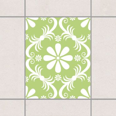 Adesivo per piastrelle - Floral Spring Green 25cm x 20cm