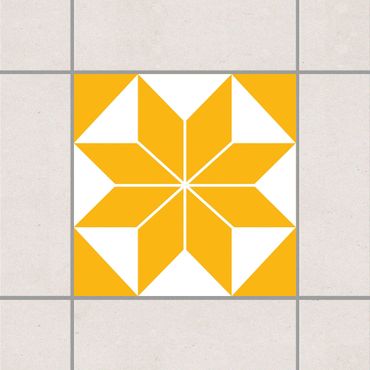 Adesivo per piastrelle - Star pattern Melon Yellow 15cm x 15cm
