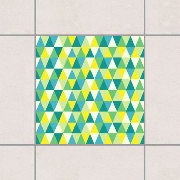 Adesivo per piastrelle - Green Triangles 25cm x 20cm