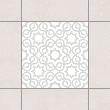 Adesivo per piastrelle - Islamic White Light Grey 15cm x 15cm