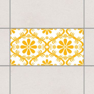 Adesivo per piastrelle - Floral Melon Yellow 30cm x 60cm