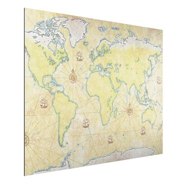 Quadro in alluminio - World Map