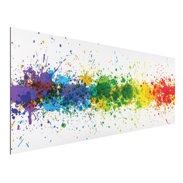 Quadro in alluminio - Rainbow Splatter