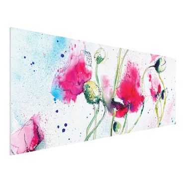 Quadro in forex - Painted Poppies - Panoramico