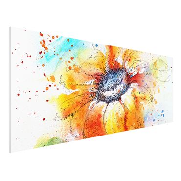 Quadro in forex - Painted Sunflower - Panoramico