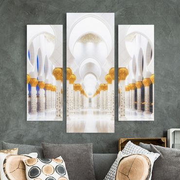 Stampa su tela 3 parti - Mosque In Gold - Trittico da galleria