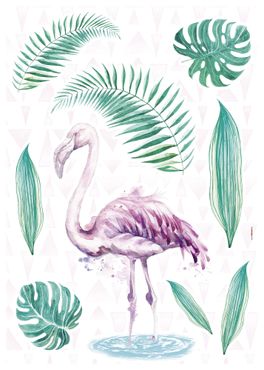 Adesivo murale per bambini - Flamingo