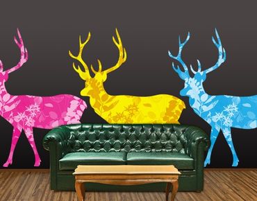 Adesivo murale no.408 Three Decostyle Deers Set CMYK