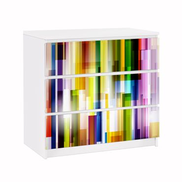 Carta adesiva per mobili IKEA - Malm Cassettiera 3xCassetti - Rainbow Cubes