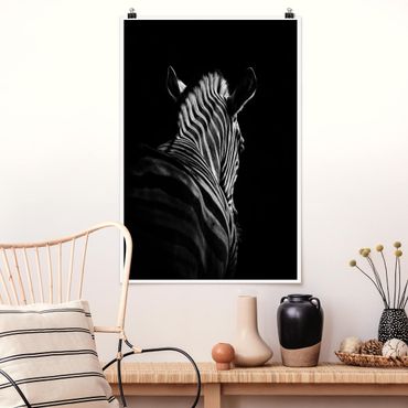 Poster - Scuro silhouette zebra - Verticale 3:2