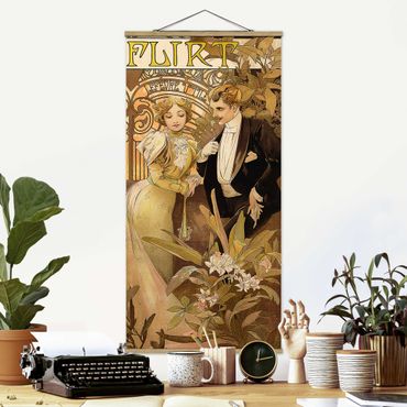 Quadro su tessuto con stecche per poster - Alfons Mucha - Pubblicità Poster For Flirt Biscuits - Verticale 2:1
