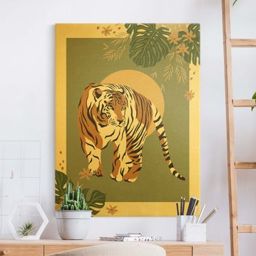 Quadro su tela oro - Animali del safari - Tigre