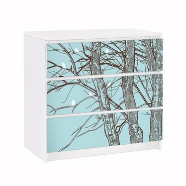 Carta adesiva per mobili IKEA - Malm Cassettiera 3xCassetti - Winter trees