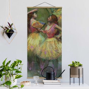 Quadro su tessuto con stecche per poster - Edgar Degas - Due danzatori - Verticale 2:1