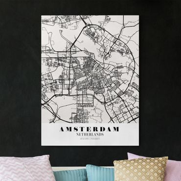 Stampa su tela - Amsterdam City Map - Classic - Verticale 3:4